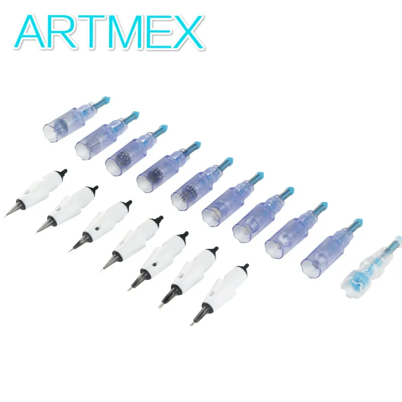 

Artmex V6 V8 V9 V11 Tattoo Cartridge Needles 9/12/24/36/42/nano Pins Microneedle MTS PMU Therapy System for Screw Port Machine