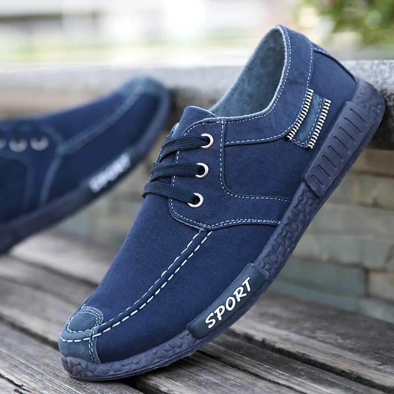 Denim Men Casual Shoes Canvas Shoes For Men Chaussure Homme Autumn Winter Warm Breathable Shoes Mens Sneakers Man Walking Shoe