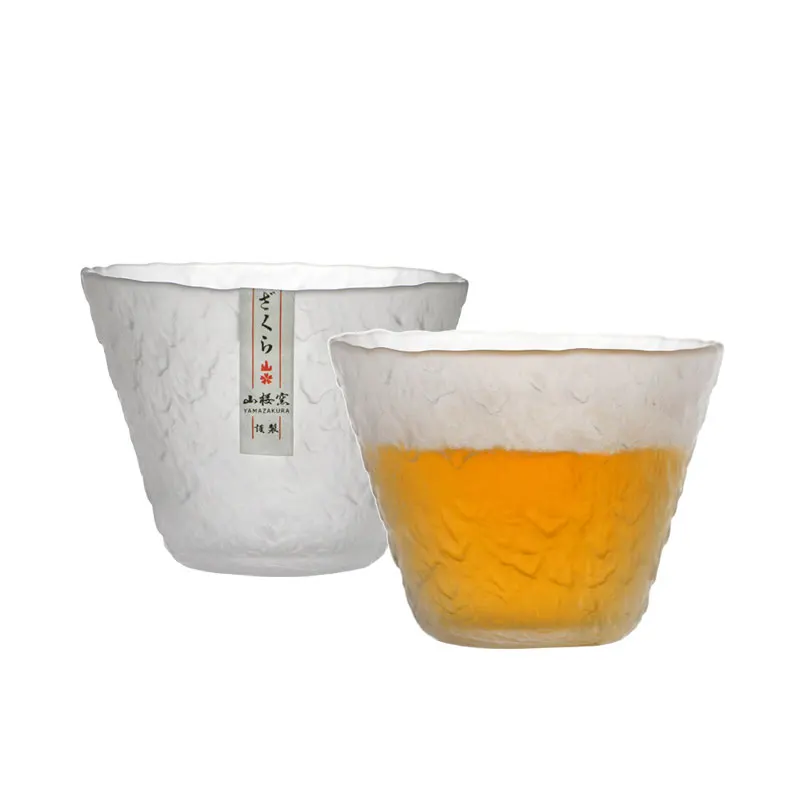 Limited Yamazakura Edo Glass First Snow Cup Japanese Tea Cup hand-mades Whiskey Glass Wine Glass Shot Glasses for Vodka Barware