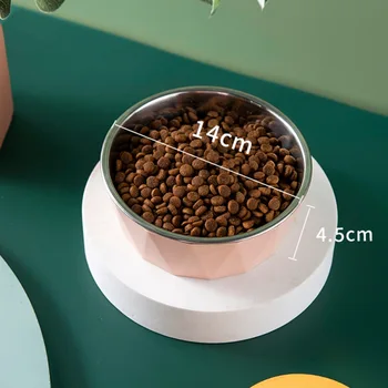 Stainless Steel Cat Bowl High Foot Dog Bowl Neck Protector Cat Food Water Bowl Anti-overturning Bowl Pet Feeder Bowl Supplies 5