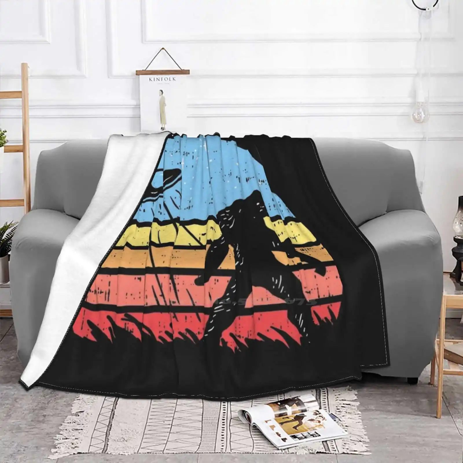 Bigfoot Sasquatch Ufo For Home Sofa Bed Camping Car Plane Travel Portable Blanket Bigfoot Sasquatch Ufo