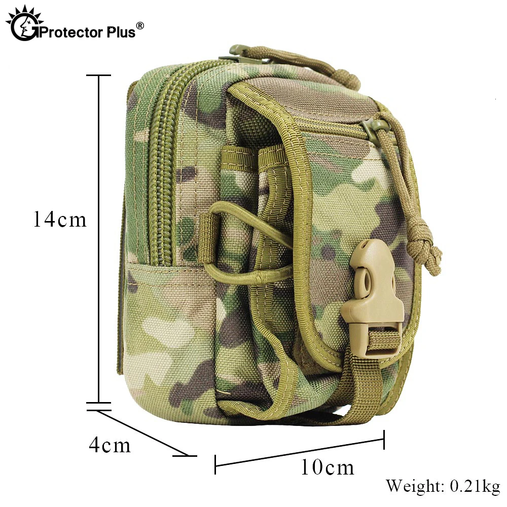 Protector Plus Camo Civilian Accessory Bag Waterproof Tactical Molle Pouch Outdoor Travel Hunting Camping Mobile Phone Sport Bag