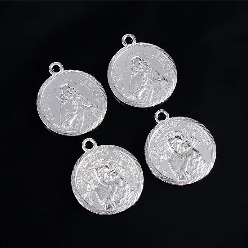 Religious Saint Catholic Guadalupe Mary and Holy Grail JHS Pendant DIY Pendant, suitable for making Christian jewelry crafts