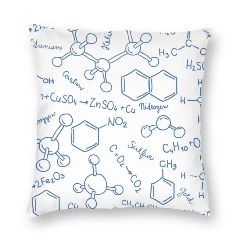 

Science Chemistry Pattern Pillow Cover Decoration Biology Cushions Throw Pillow for Living Room Double-sided Printing