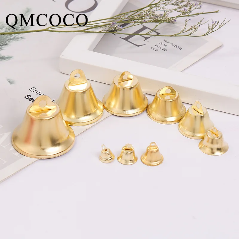 DIY Multi-size Horn Opening Golden Silver Color Bells Christmas Decoration Creative Bells Wind Chimes Crafts Jewelry Kids Toys