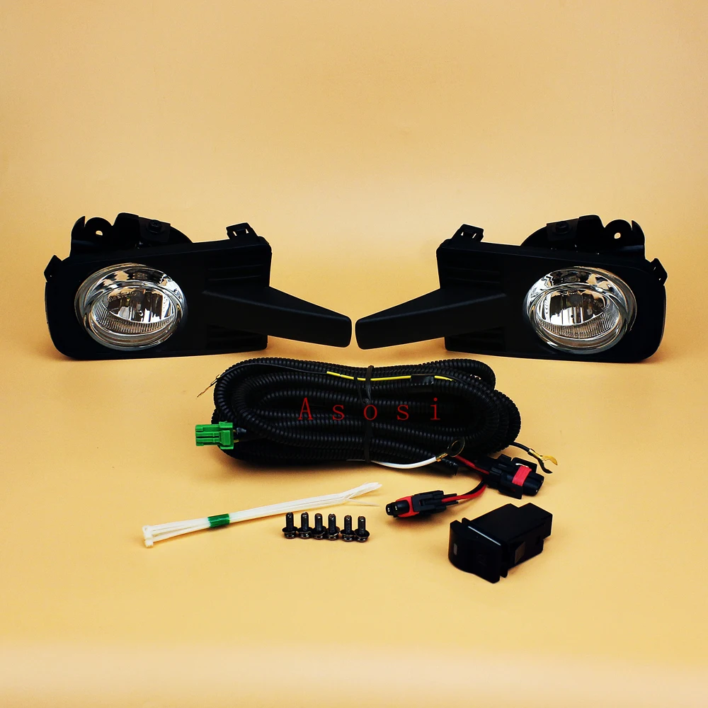 

For Ford Ranger / Durairor 2006 2007 2008 2009 Bumper Fog Light Full Kit Aftermarket Lamps with Bulb Switch Wiring Bezel