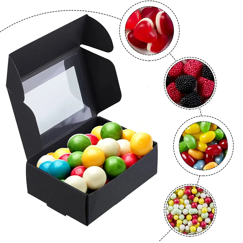 300Pcs Kraft Paper Box with Window Soap Boxes Present Box Present Packaging Box For Soap Packaging Favor Candy Jewelry Display