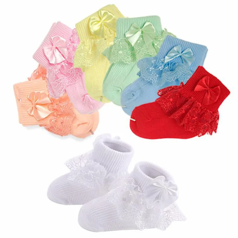 2019 New lace bow children socks newborn cotton warm cute kids socks