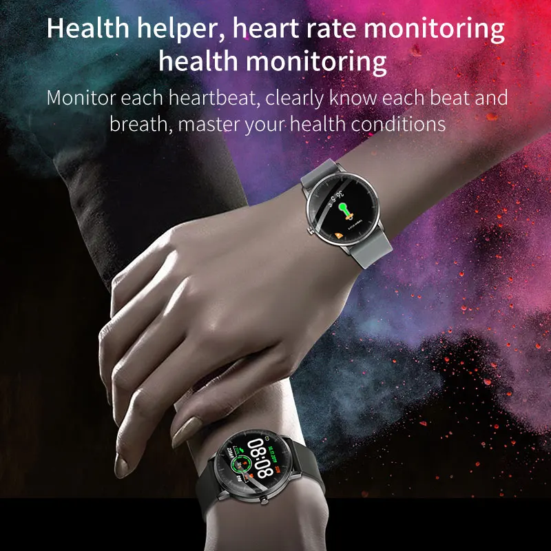 

body temperature measurement smart watch 1.3inch round screen heart rate blood pressure monitor thermometer smartwatch