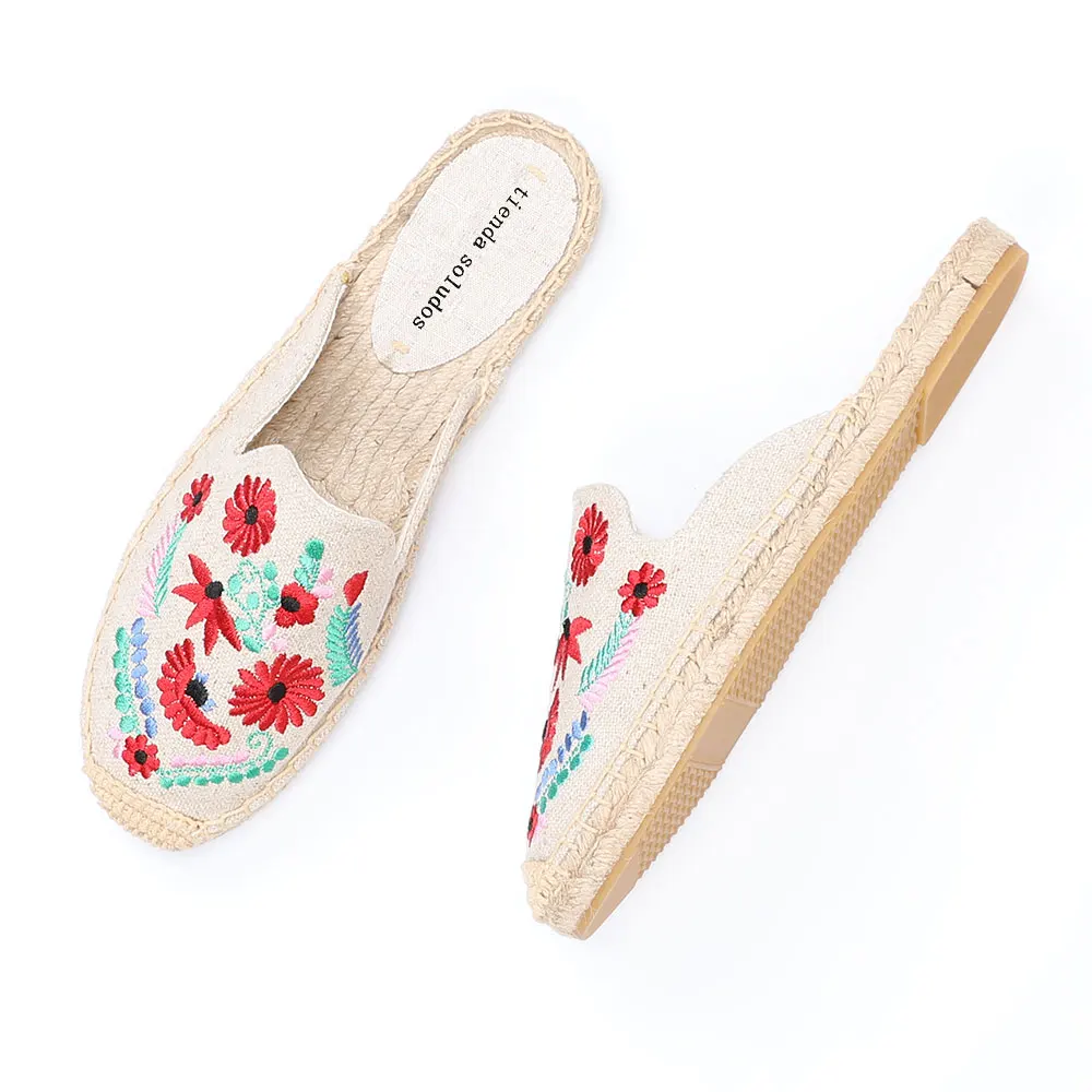 Espadrilles Slippers For Flat Shoes 2021 Real Mules Slides Hemp Summer Flip Flops Pantufas De Pelucia Bichos Tienda Soludos