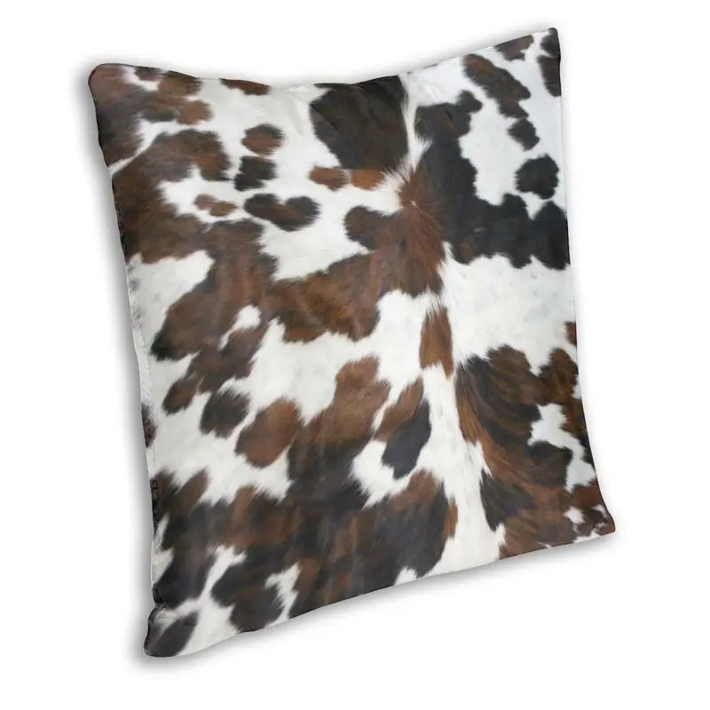 Cowhide Texture Pillow Cover Decoration Animal Hide Leather Cushion Cover Throw Pillow for Living Room Double-sided Printing