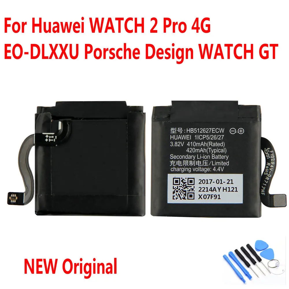 

NEW Original 420mAh HB512627ECW Battery For Huawei WATCH 2 Pro 4G EO-DLXXU Porsche Design WATCH GT