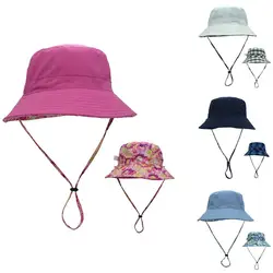 Connectyle Women Ladies Bucket Hat Wide Brim Packable Cotton Reversible Sun Protection Hat  Detachable Summer Travel Play Hat