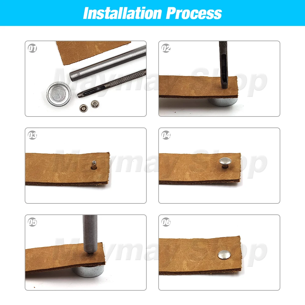 100Sets 5-15mm Metall Doppel Kappe Nieten Stud Runde Nagel Niet Für Leathercraft Zubehör Reparatur Schuhe Tasche Gürtel kleidung Kleidungsstück – Detail 1