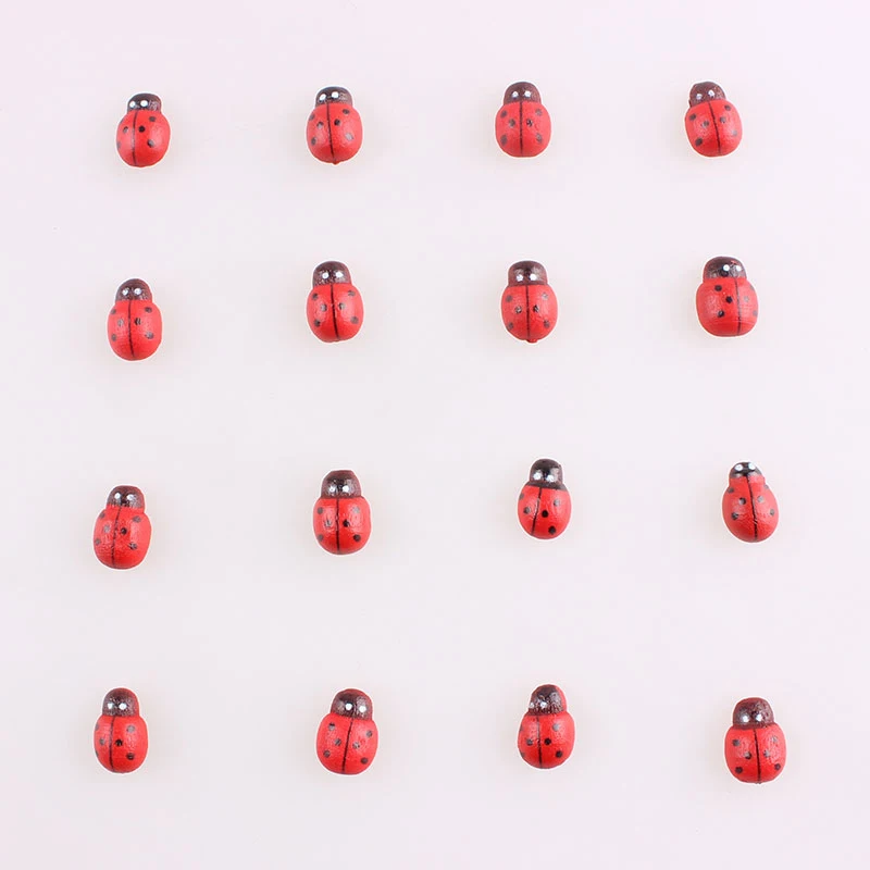 Ladybug Stickers Easter Scrapbooking Buttons Lovely Red Small Wood Buttons for Sewing Garment Supplies Accessory 50PCS E