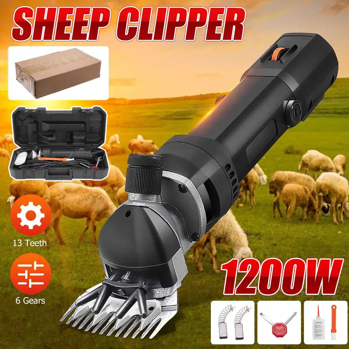 6 speed Electric Sheep Pet Hair Clipper Shearing Kit Shear Wool Cut Goat Pet Animal Shearing Supplies Farm Cut Machine