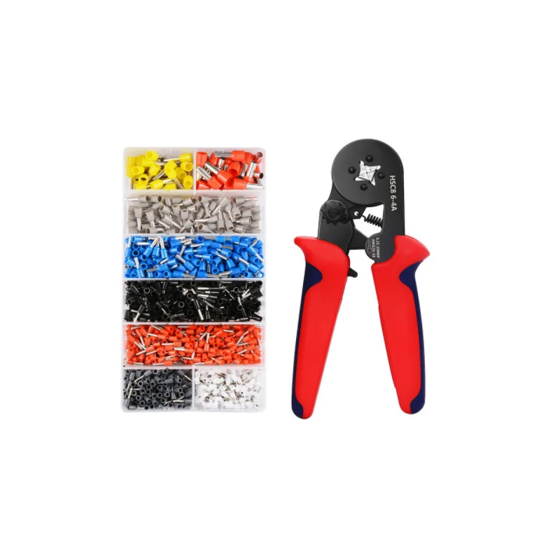 Crimper Plier Set 0.25-10mm2 Self-adjustable Ratchat Wire Crimping Tool with 1200 Wire Terminal Crimp Connector Insulated