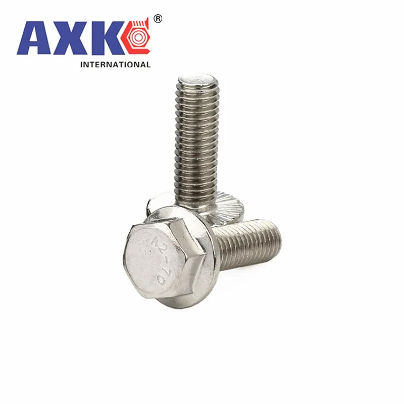 

1/10pcs M5 M6 M8 M10 M12 A2-70 304 Stainless Steel GB5787 Hexagon Head with Serrated Flange Cap Screw Hex Washer Head Bolt