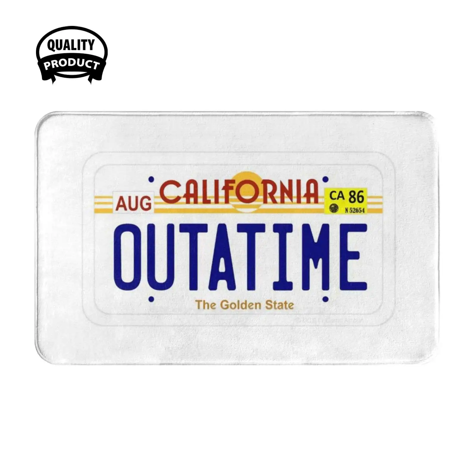 Outatime - Back To The Future Soft Cushion Home Carpet Door Mat Car Rug Back To The Future Backtothefuture License Plate