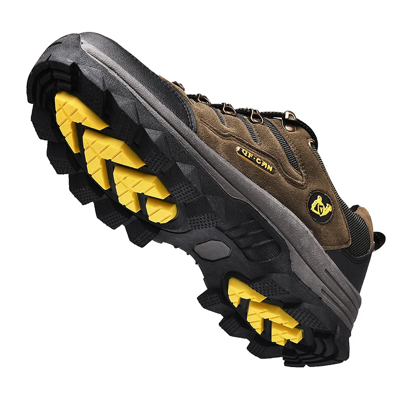 Zapatos informales de cuero para hombre, zapatillas de Trekking con cordones, antideslizantes, cálidas, estilo vaquero, para exteriores, verano e
