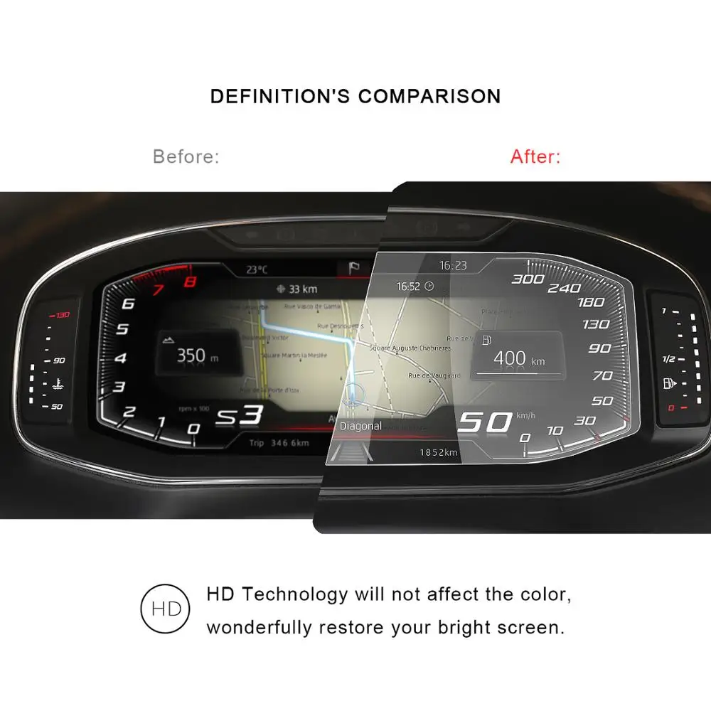 RUIYA Car Screen Protector for CUPRA Ateca / Tarraco / Arona / Ibiza 2019-2022 LCD Instrument Screen Auto Interior Accessories