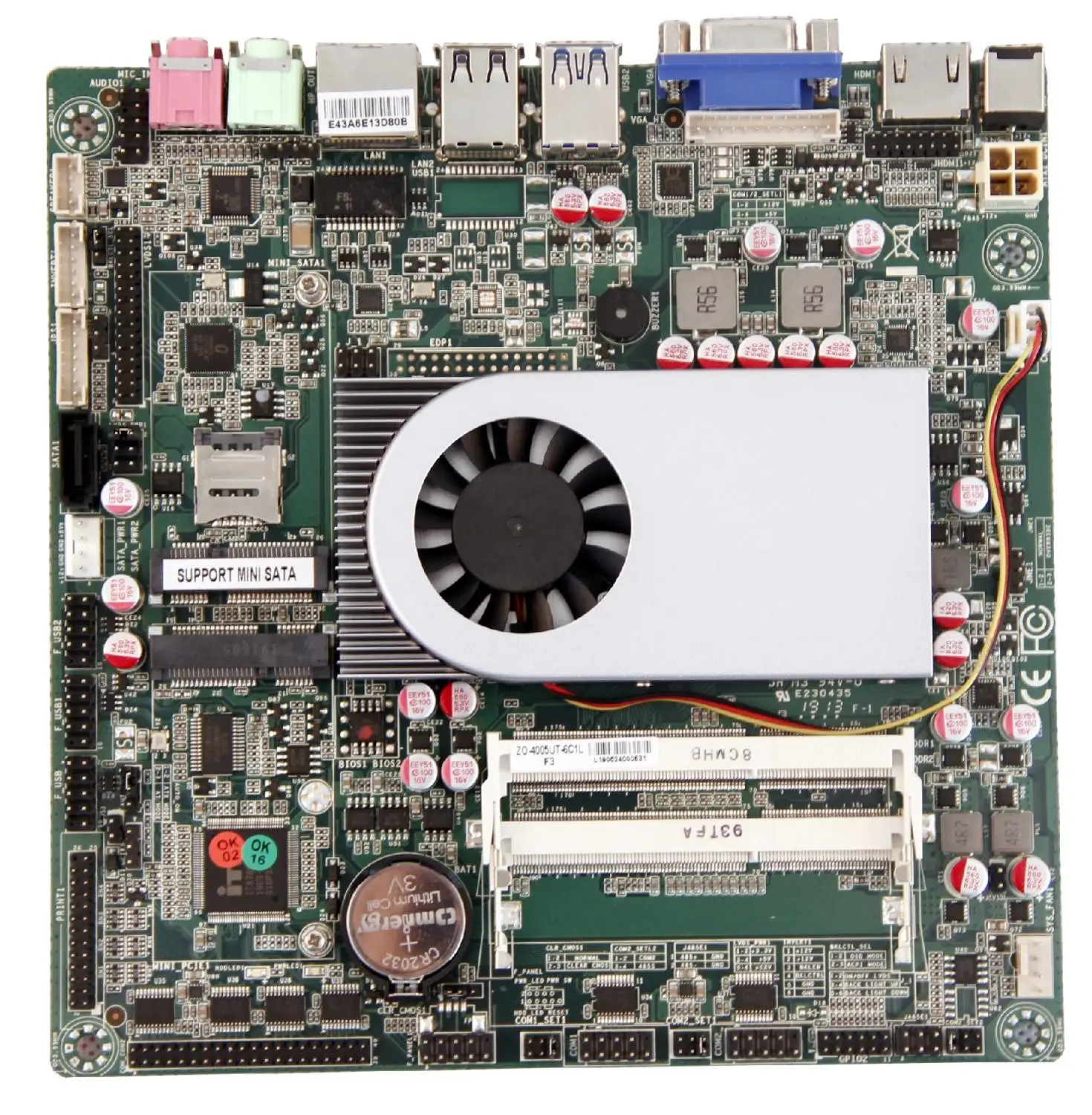 

Industrial MINI-ITX Embedded Motherboard, Core i3 i5 i7 Processor, 6*RS232, 1*GLAN, VGA, HDMI, LVDS