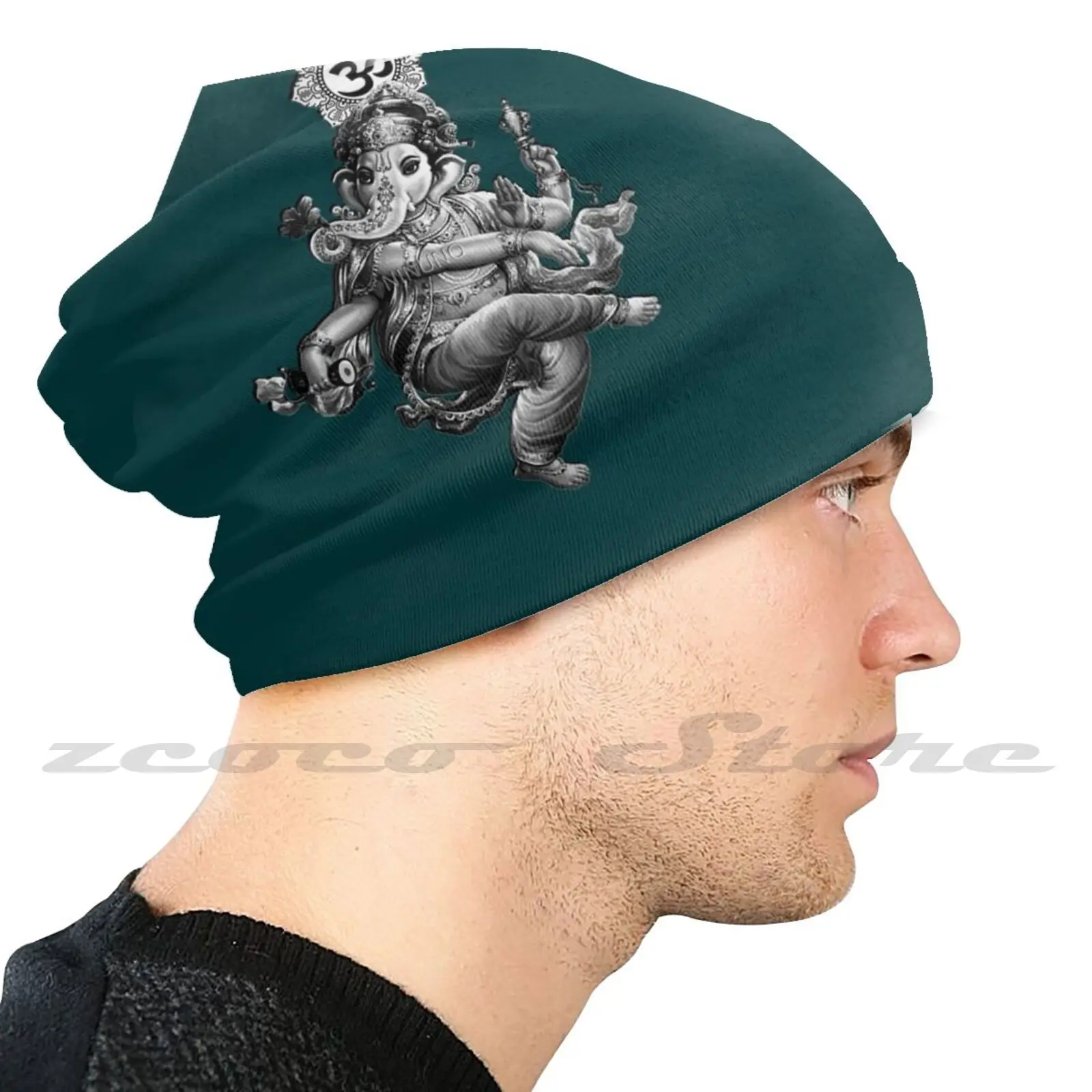 Hindu Ganesha Diy Pullover Cap Knit Hat Plus Size Keep Warm Elastic Soft Ganesh Ganesha Hindu India Elephant Kali Prosperity