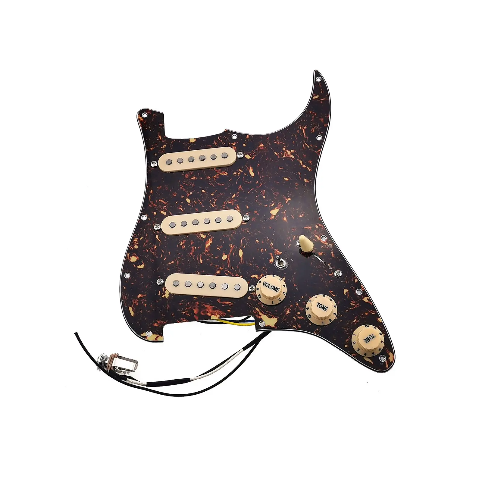 

Pickups Guitar Alnico 5 Pickups SSS Single Coils Pickups Loaded Pickguard /Yellow Pickup Covers Set