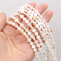 Wholesale Natural Mother of Pearl Shell Beads Lucky Four-leaf Clover Loose Beads for Jewelry Making DIY Necklace Bracelet 14''