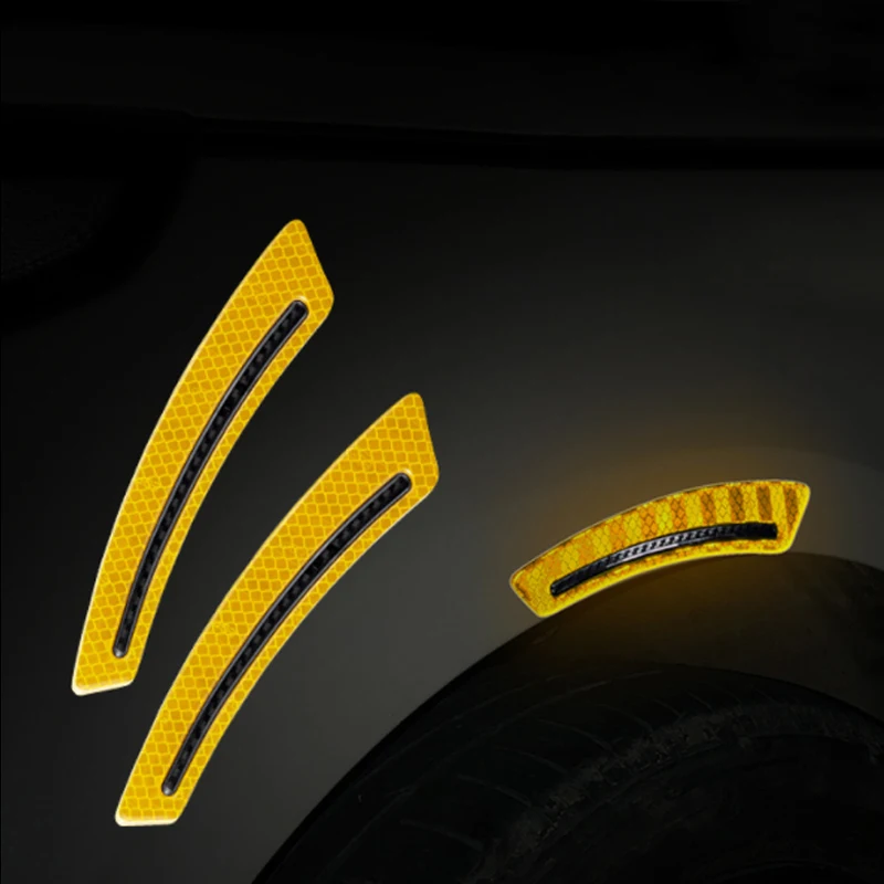 2pcs/set Auto Wheel Eyebrow Reflective Sticker Reflector Strip Safety Warning Tape Anti-collision Warn in Dark For All Car