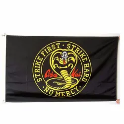 custom flag 150*90cm 3 x5ft Cobra Kai Strike First Karate Kid flag print Polyester hanging banner flag indoor outdoor decoration