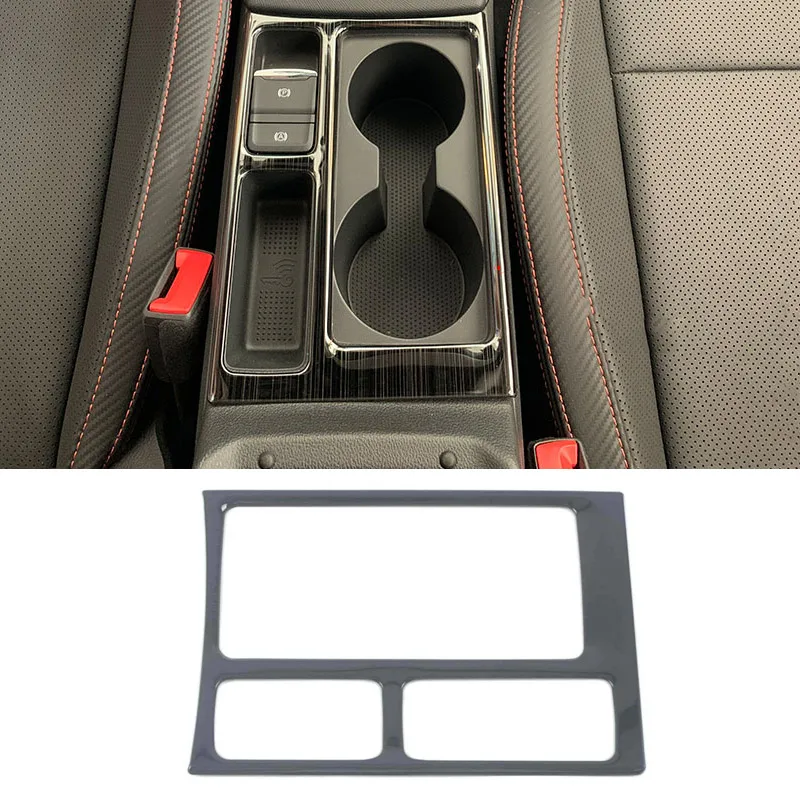 Car Cup Holder Cover Panel Interior Moudings Stainless Steel Frame Trim Sticker Decoration For Skoda Octavia Pro A8 2021 2022