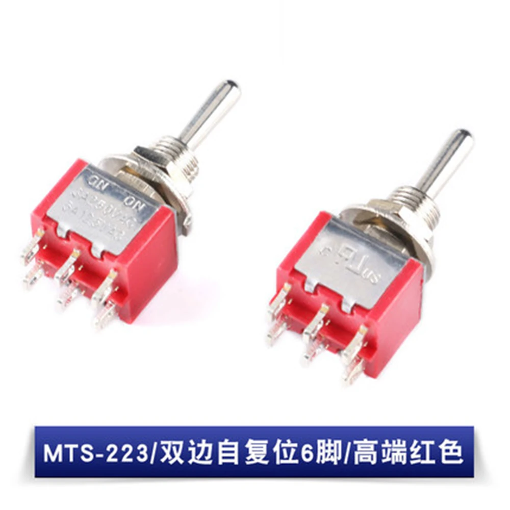 2PCS Miniature Toggle Switch Single Pole Double Throw SPDT DPDT ON-OFF-ON ON-ON Toggle no/self-reset MTS-102-103-202-223-403-203