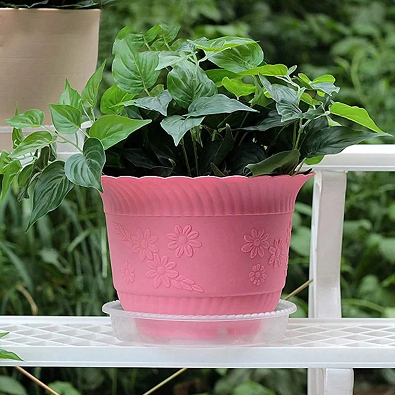 Plant Saucers 10 Pack of Transparent Flower Pot Drip Trays for Indoor Outdoor Plants Garden Clear 30cm 12 Inch