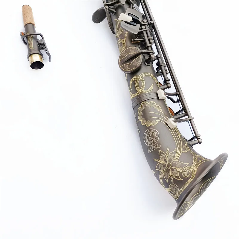 Made in Japan tobacco pipe Soprano Saxophone SAX Bb Brass Lacquered  Body and Keys Mouthpiece Reeds Neck With Case