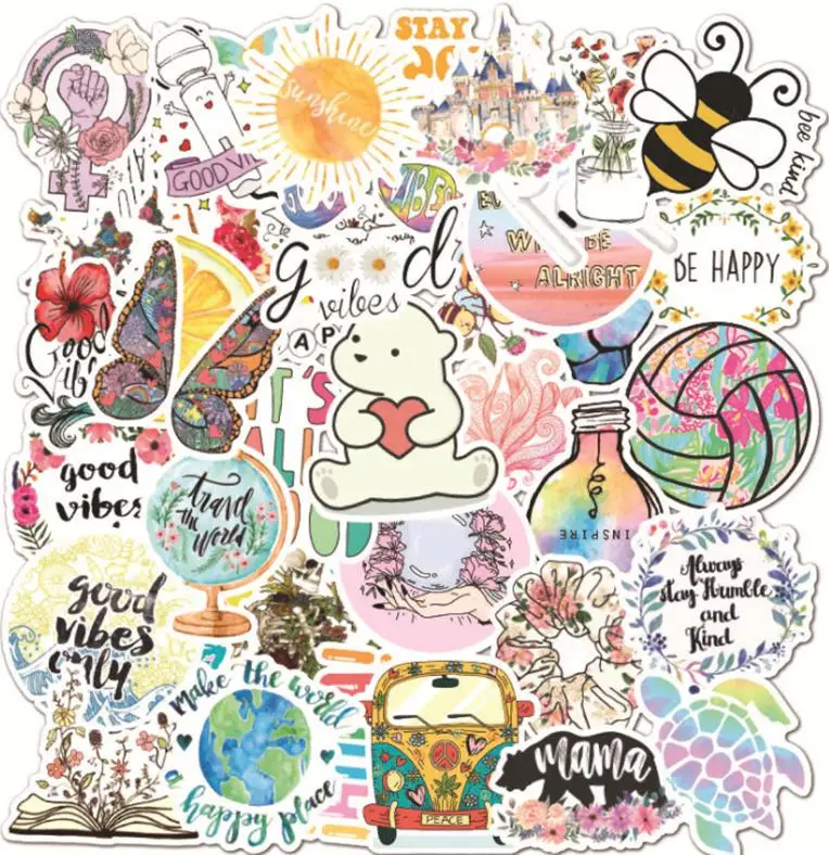 10/30/50pcs   Vsco New Line  Graffiti  Stickers  Window Wall Water Cup Trolley Popular Skateboard Travel Suitcase Phone Laptop