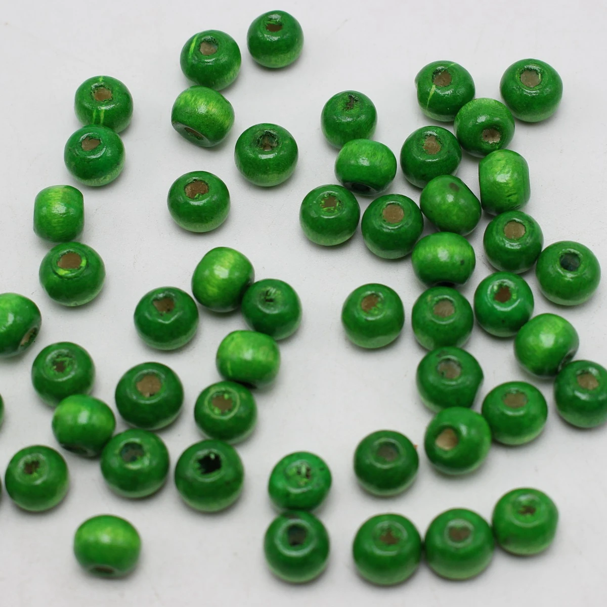 500 Green 8mm Round Wood Beads~Wooden beads