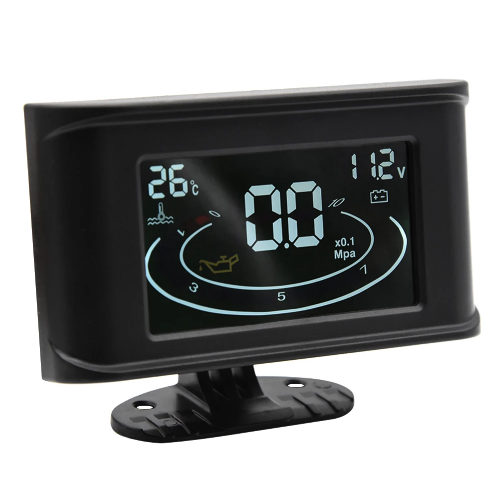 3in1 LCD digital truck car oil pressure gauge voltmeter water temperature gauge + oil press sensor 10mm npt1/8 12V 24V Universal