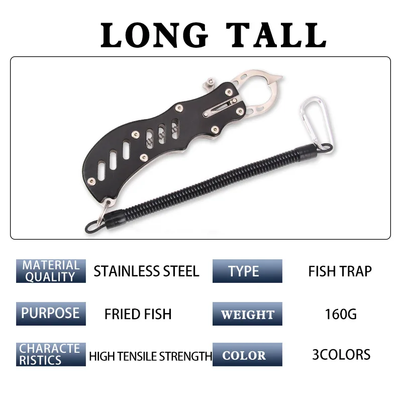 Hot Stainless Steel Fish Lip Gripper Grabber Fishing Grip Tackle Clip Curved Mouth Control Fishing Tool Fish Controller Fishing