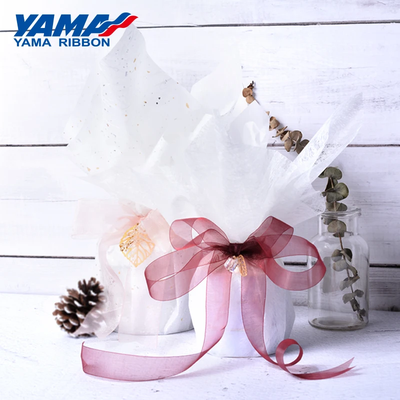 YAMA-Sheer Organza Silk Ribbon for Crafts, Gift Packing, Wedding Party, DIY Decoration, 25mm, 25Yards/Roll