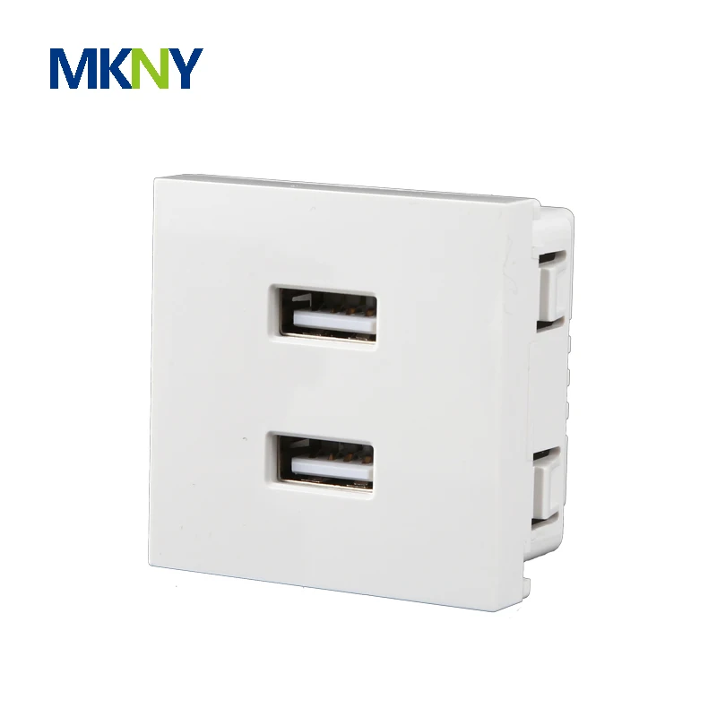 45X45mm 2.1A Dual USB charger socket modular match the 45size Mosic frame wall socket model desk receptacle