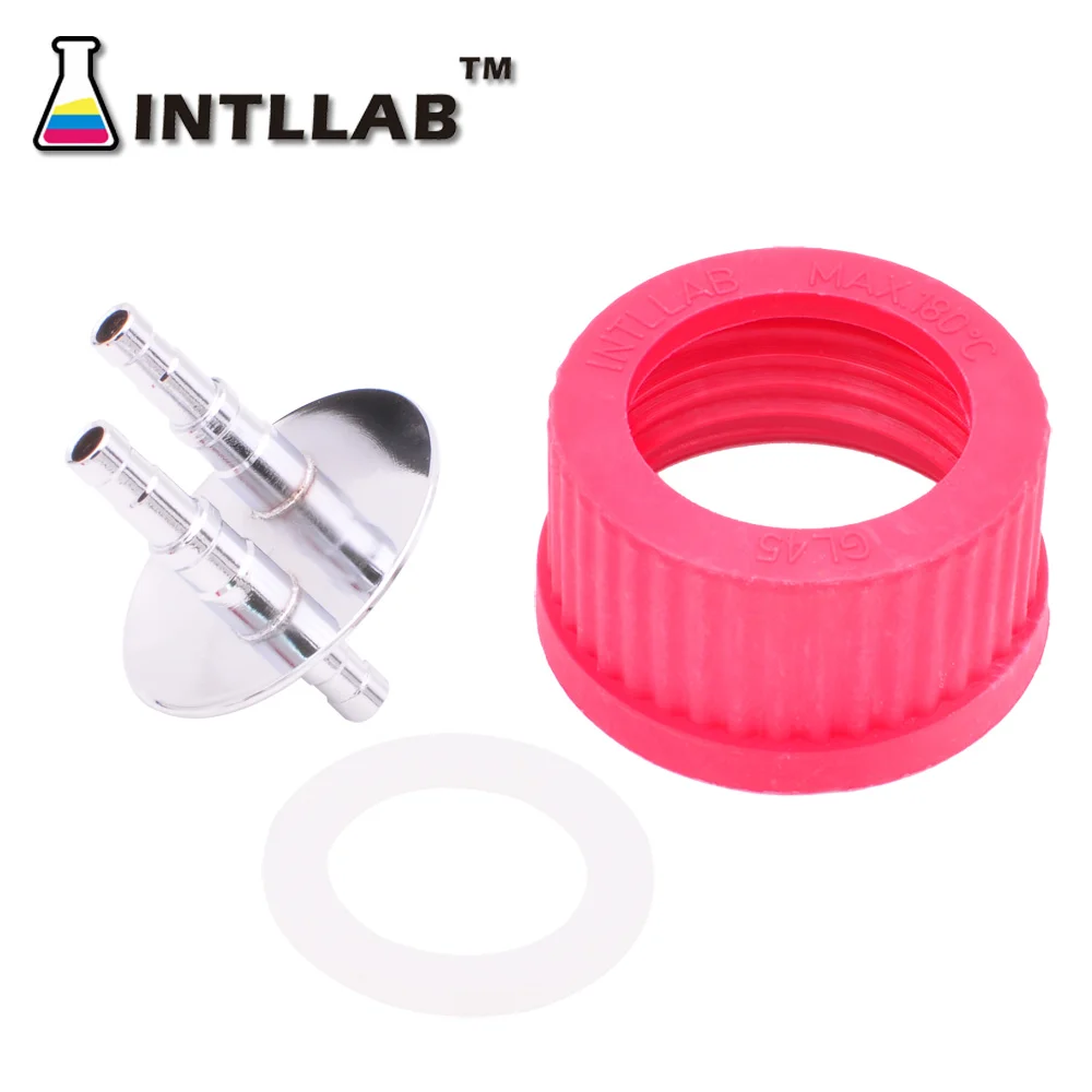 [INTLLAB] GL45 stainless steel connector used in laboratory feeding bottles of IC GC HPLC chromatographic instruments