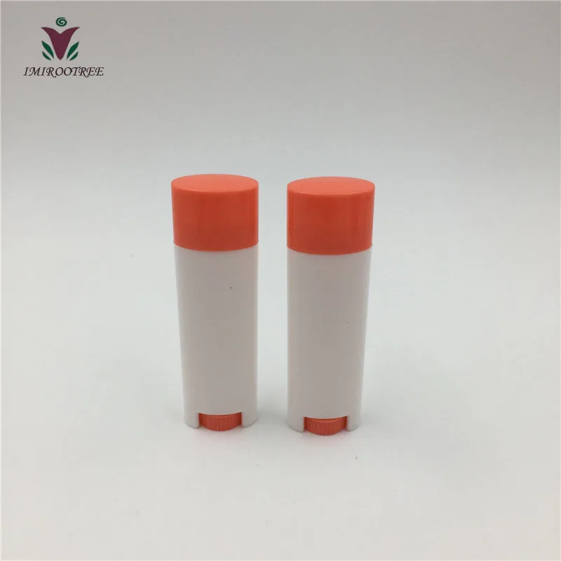 50pcs/lot 5ml 5g White Oval Plastic Empty Oval Lip Balm Tubes Deodorant Containers Clear Lipstick Fashion Lip Tubes