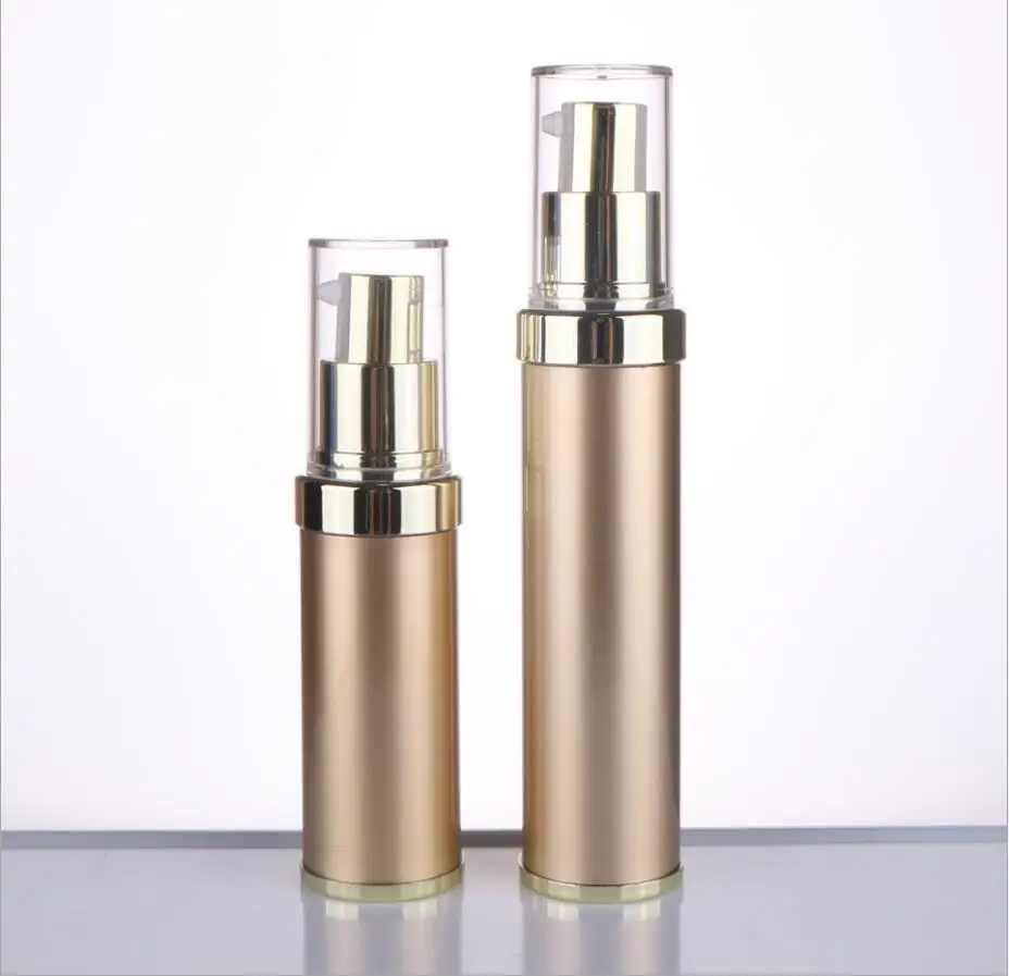 30ML ゴールドエアレスプラスチックローションボトルローションエマルジョンセラムエッセンスファンデーションモイスチャートナーヒアルロン酸化粧品包装