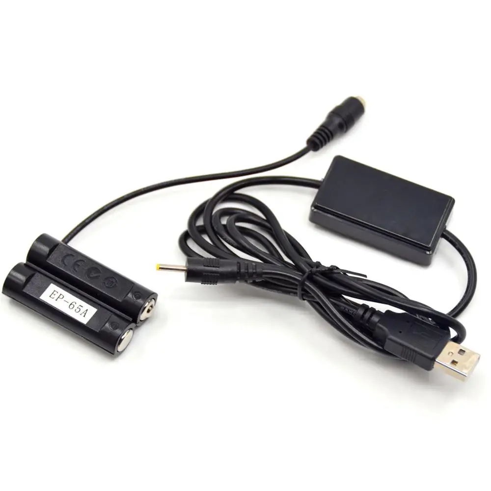 AA Dummy Battery + USB Drive Power Adapter Cable EP-65A EP65A DC Coupler for Nikon P60 P50 L18 L16 L15 L14 L12 L11 L6 L5 L3