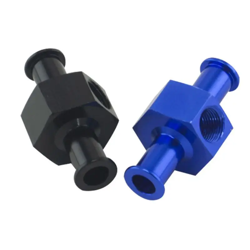 

2021 New 3/8" Metal Fuel Pressure Gauge Inline Barb Adapter Connector Head with 1/8" Port Blue/Black