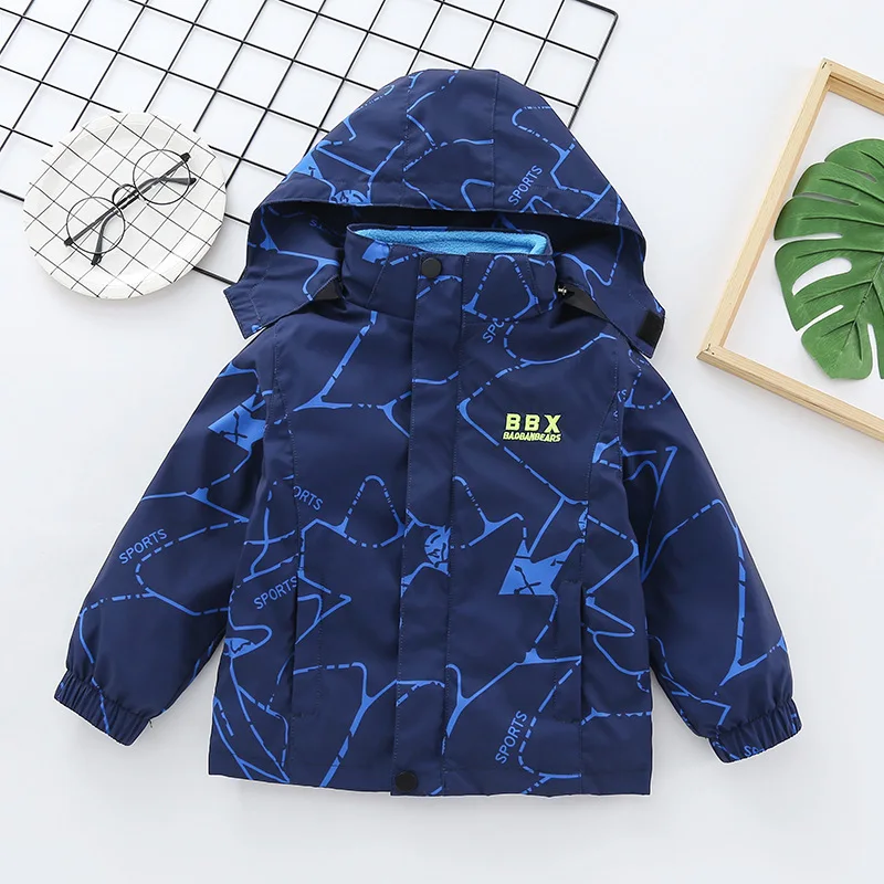 BINIDUCKLING Winter Kids Boys Jacket With Fleece 2PCS Fashion Windbreak Waterproof Thicken Outdoor Jacket Coat Children Clothes