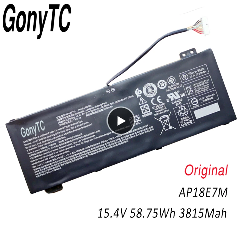 

Original AP18E8M Laptop Battery For Acer Predator Helios 300 PH315-52 PH317-53 Aspire 7 A715-74G Nitro 5 AN515-54 ConceptD CN515