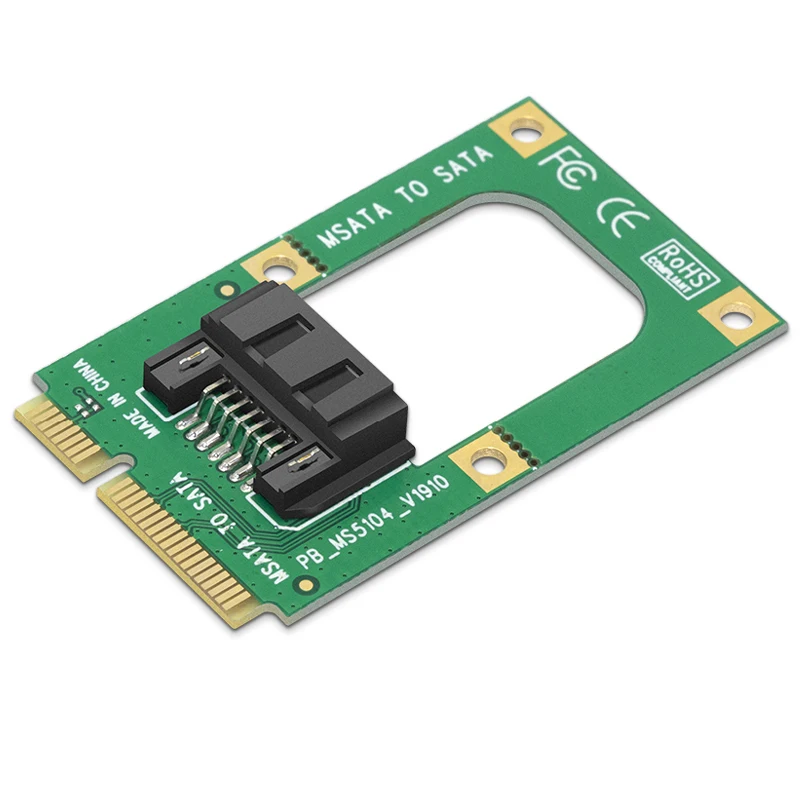 mSATA to SATA Converter Card Mini SATA to 7-Pin SATA Extension Adapter Full-high Half-size for 2.5