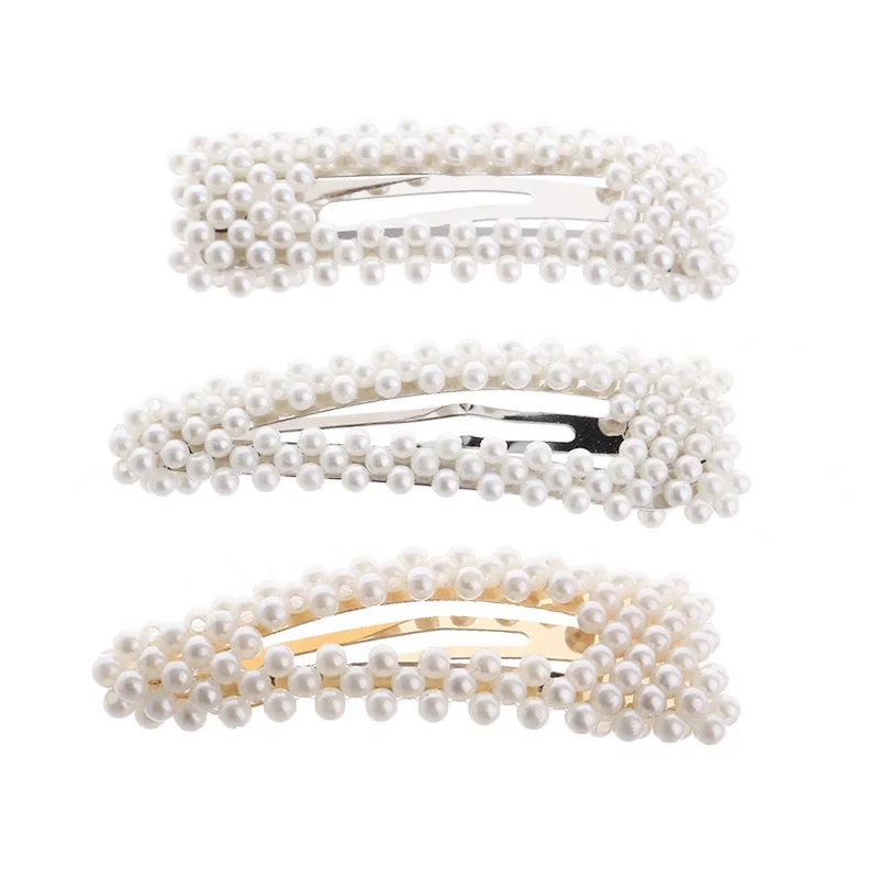 Clearance Sale = pearl hair clips snap clip wedding bride  rhinestones hairgrip accessories for women girls